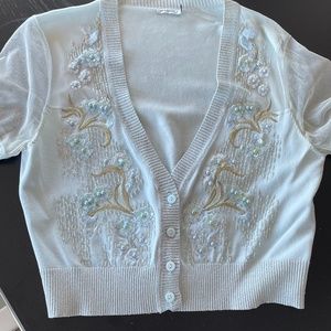 Marella - Cardi embellished with pearls, embroidery, clear